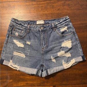 Distressed Denim Shorts